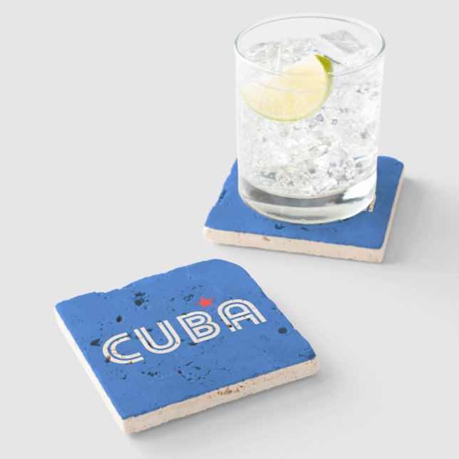 Cuba Retro   Stone Coaster (Side)