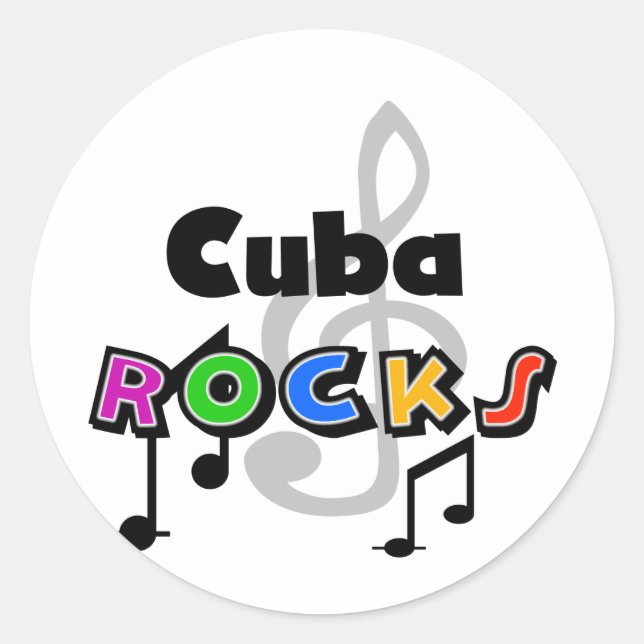 Cuba Rocks Classic Round Sticker (Front)