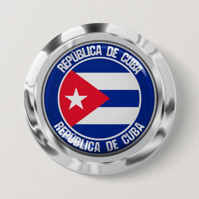 Cuba Round Emblem Button (Front)