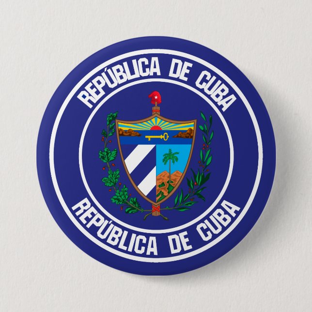 Cuba Round Emblem Button (Front)