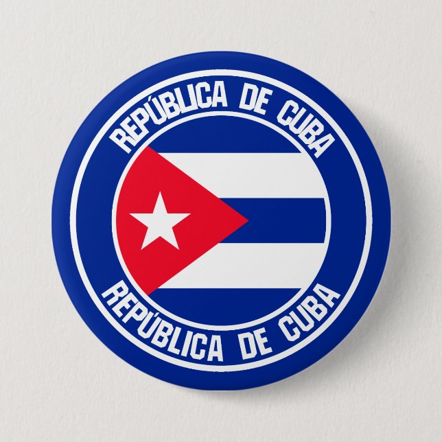 Cuba Round Emblem Button (Front)