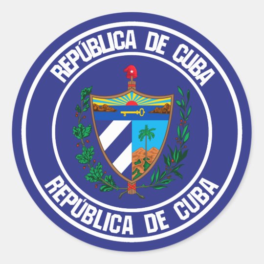 Cuba Round Emblem Classic Round Sticker