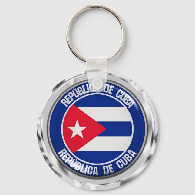 Cuba Round Emblem Keychain (Front)
