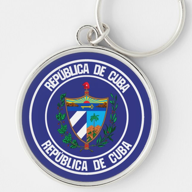 Cuba Round Emblem Keychain (Front)