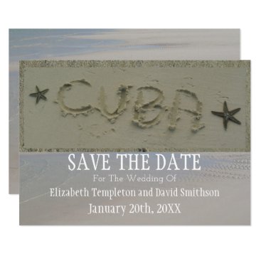 Cuba Save the Date Destination Beach Wedding Card Cuba Save the Date Destination Beach Wedding Card