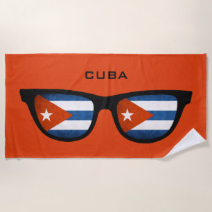 CUBA Shades custom text beach towel