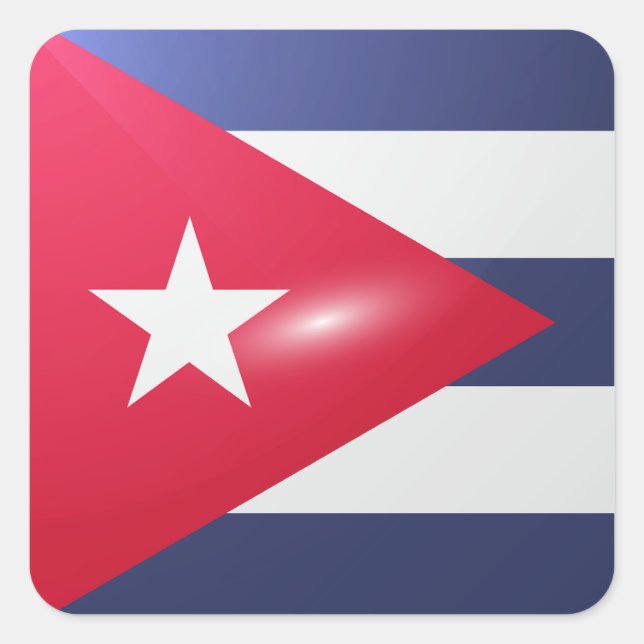 Cuba square glossy flag square sticker (Front)