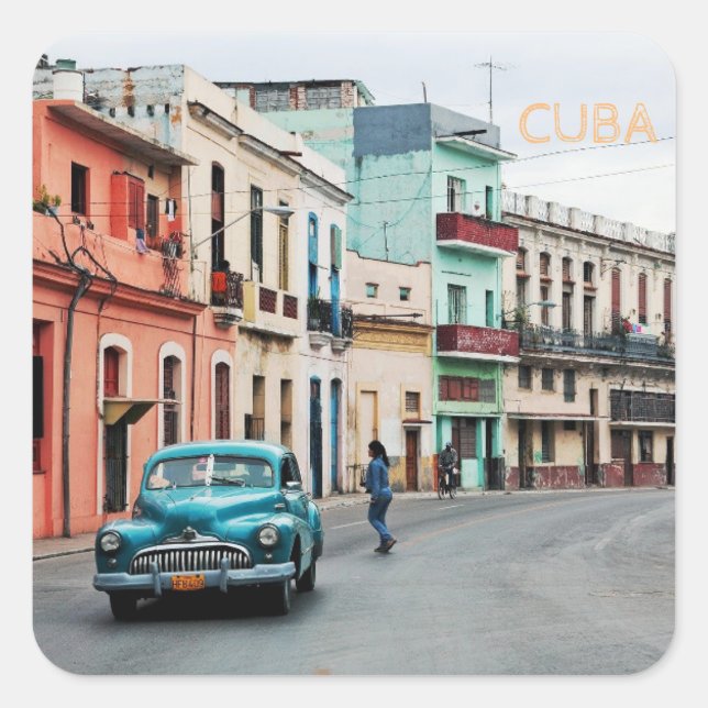 Cuba          square sticker (Front)