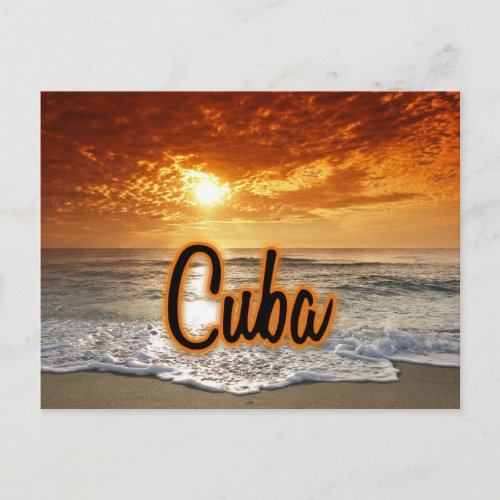 Cuba sunset postcard