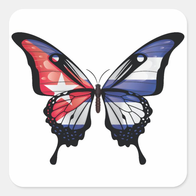 Cuba Swallowtail Butterfly Flag Sticker (Front)