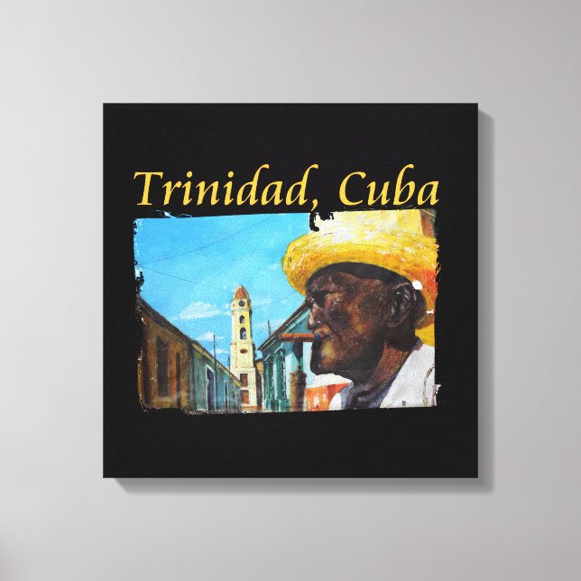 Cuba - Trinidad Cuban Cigar Art Canvas Print (Front)