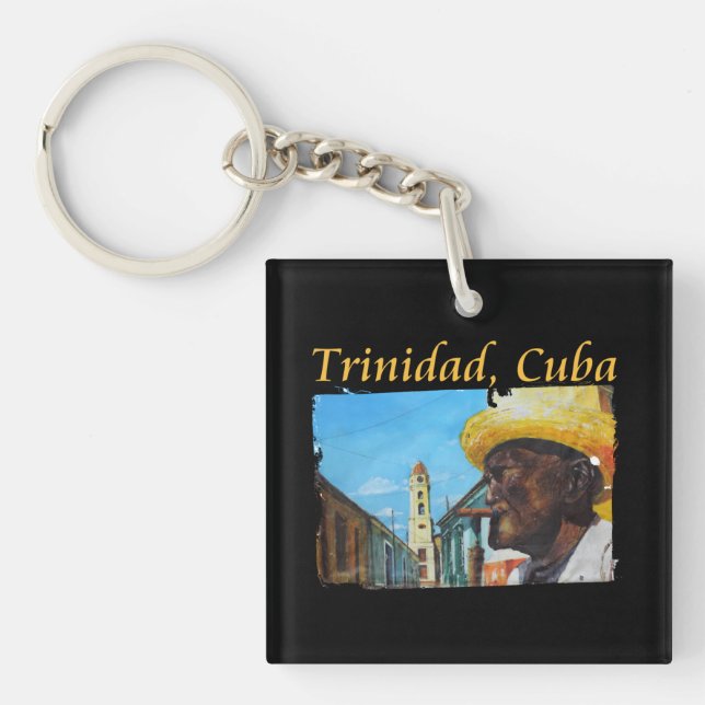 Cuba - Trinidad Cuban Cigar Art Keychain (Front)