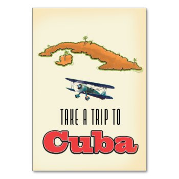 Cuba Vacation Poster Table Number by bartonleclaydesign at Zazzle