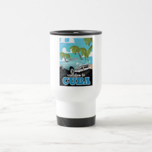 Cuba vintage car travel poster mug
