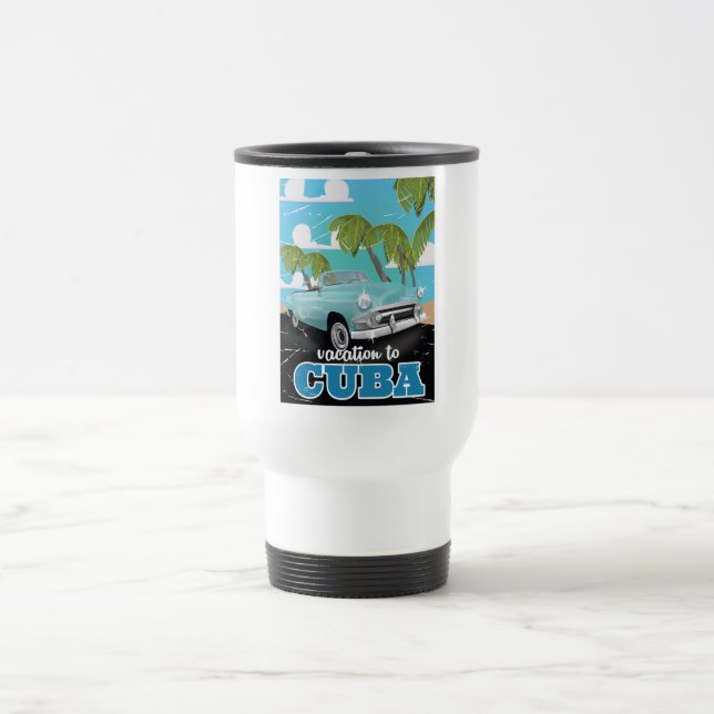 Cuba vintage car travel poster mug (Center)