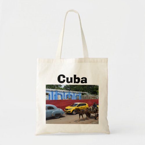 Cuba Vintage Cars Horse and Buggy Tote Bag