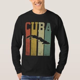 Cuba Vintage Cuban Island Map Caribbean Pride Vint T-Shirt