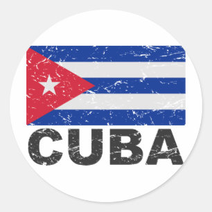 Cuba Vintage Flag Classic Round Sticker