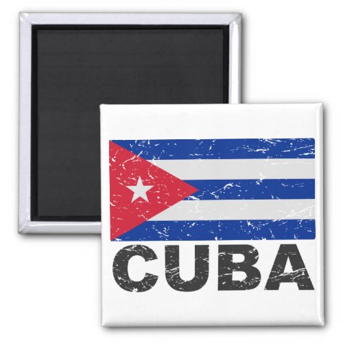 Cuba Vintage Flag Magnet