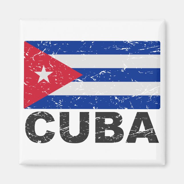 Cuba Vintage Flag Magnet (Front)