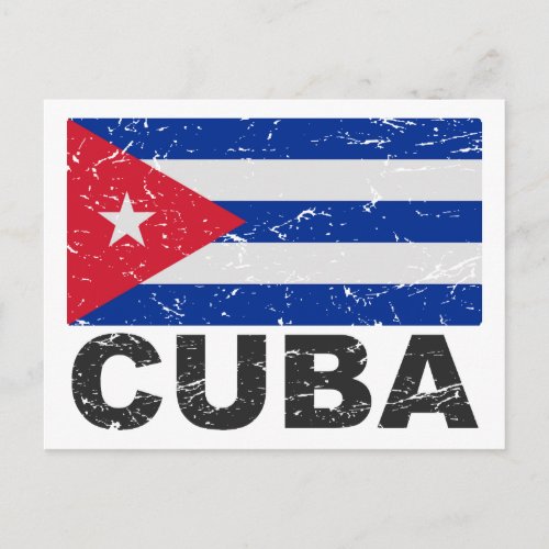Cuba Vintage Flag Postcard