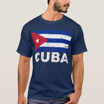 Cuba Vintage Flag T-shirt by allworldtees at Zazzle
