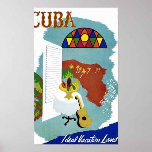 Cuba Vintage Racing Poster Restored