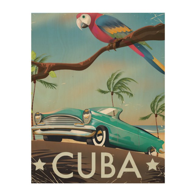 Cuba vintage retro Travel print (Front)