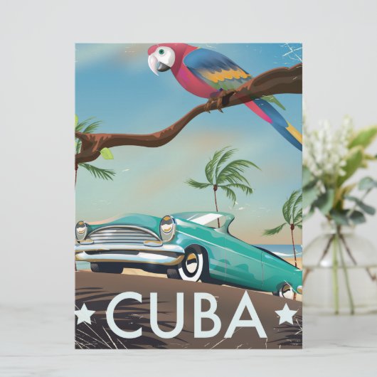 Cuba vintage retro Travel print (Standing Front)