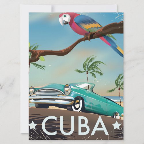 Cuba vintage retro Travel print