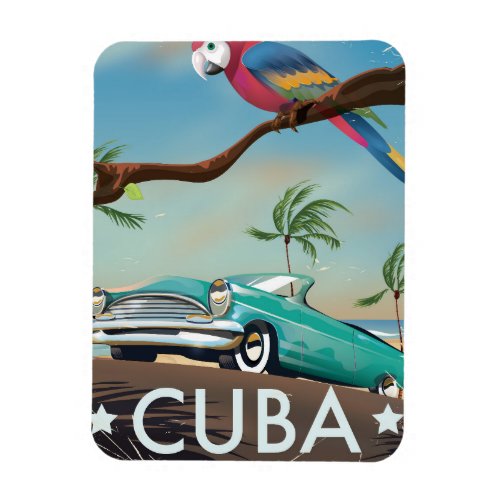 Cuba vintage retro Travel print Magnet