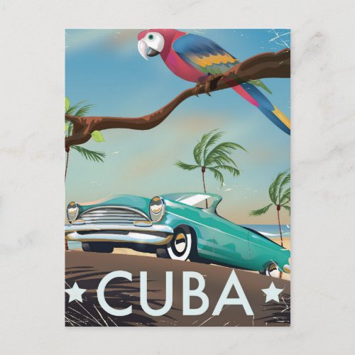 Cuba vintage retro Travel print Postcard