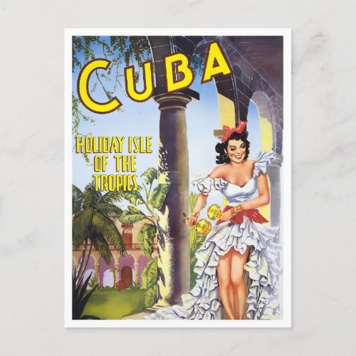 Cuba vintage travel postcard
