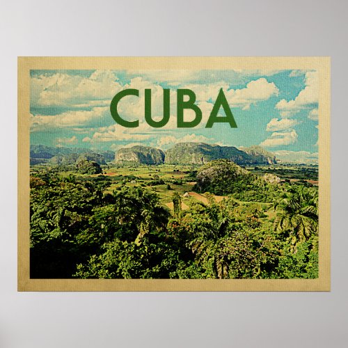 Cuba Vintage Travel Poster