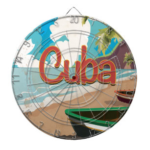 Cuba Vintage Travel Poster Dart Board