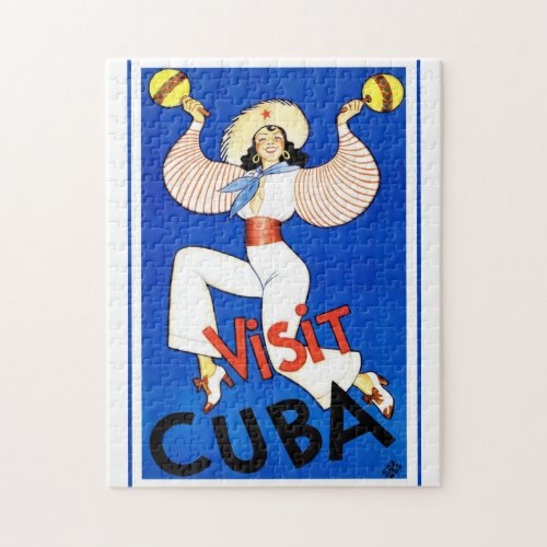 Cuba vintage travel poster jigsaw puzzle