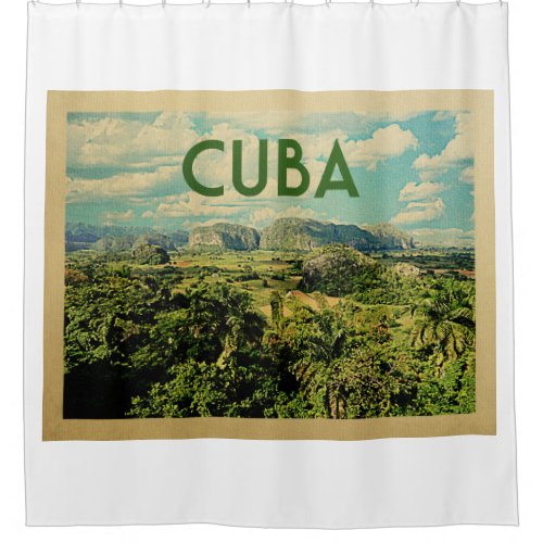 Cuba Vintage Travel Shower Curtain