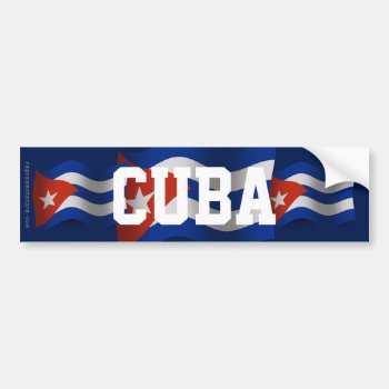 Cuba Waving Flag Bumper Sticker by representshop at Zazzle