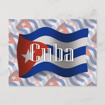 Cuba Waving Flag Postcard by representshop at Zazzle
