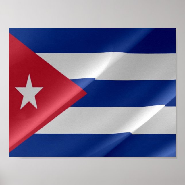 Cuba - Waving Flag - Poster (Front)