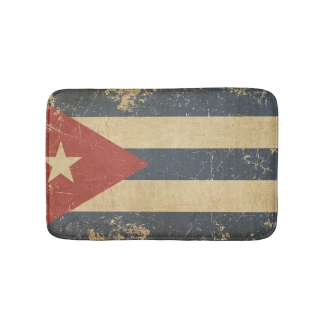 Cuban Aged Flat Flag Bathroom Mat (Front)
