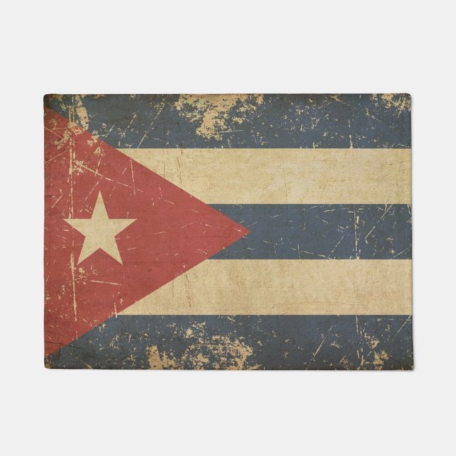 Cuban Aged Flat Flag Doormat (Front)