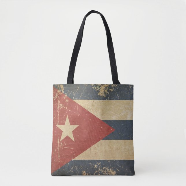 Cuban Aged Flat Flag Tote Bag (Front)