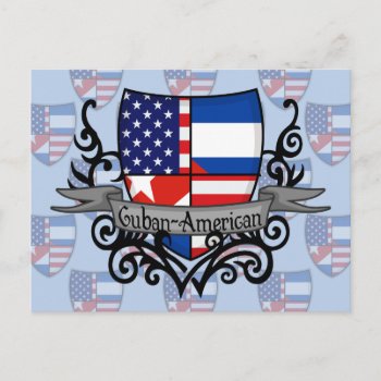 Cuban-american Shield Flag Postcard by representshop at Zazzle