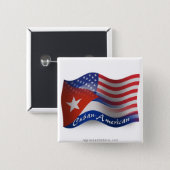 Cuban-American Waving Flag Button (Front & Back)