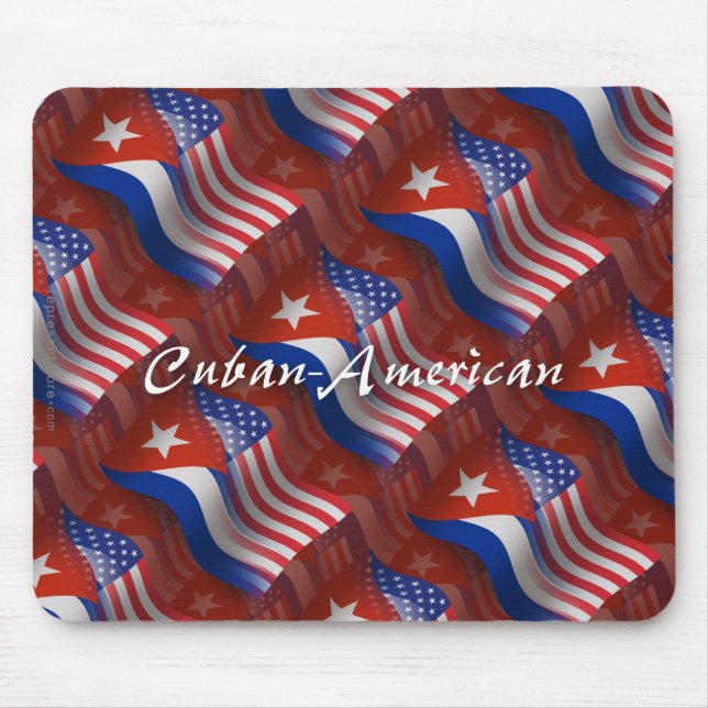 Cuban-American Waving Flag Mouse Pad (Front)