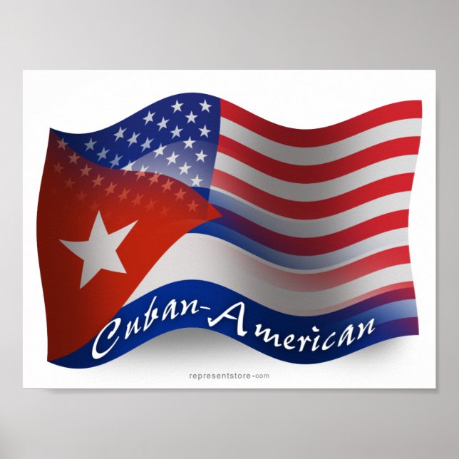 Cuban-American Waving Flag Poster (Front)