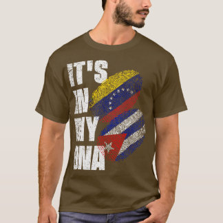 Cuban And Venezuelan Mix DNA Heritage Flag T-Shirt