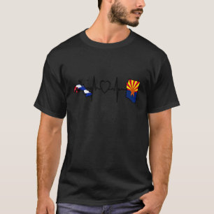 Cuban Arizona Flag Cuba Heartbeat 1 T-Shirt