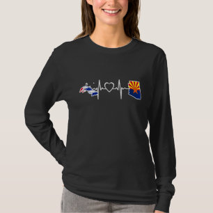 Cuban Arizona Flag Cuba Heartbeat 2 T-Shirt